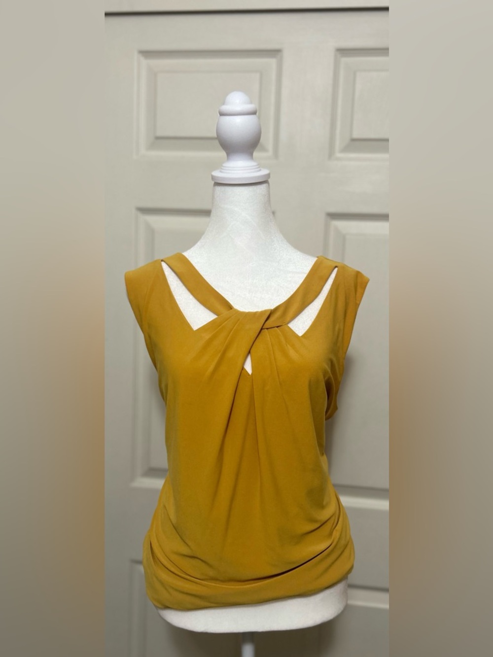 Nine West Mustard Twist Front Sleeveless Camisole